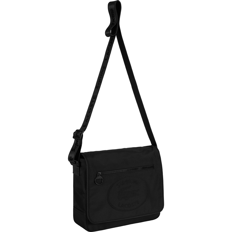 Details on Supreme LACOSTE Small Messenger Bag Black from fall winter
                                                    2019 (Price is $128)