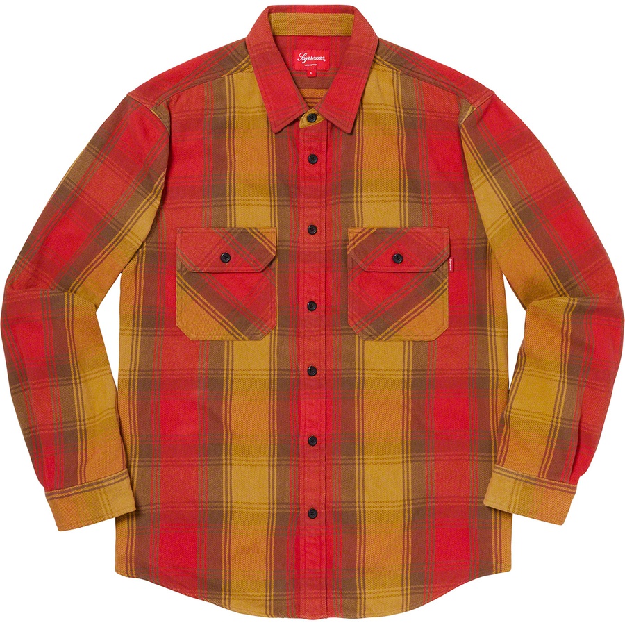 Details on Heavyweight Flannel Shirt Red from fall winter
                                                    2019 (Price is $128)