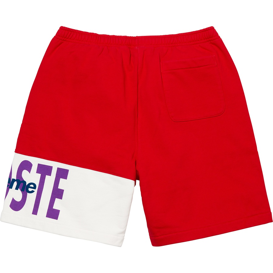 Details on Supreme LACOSTE Logo Panel Sweatshort Red from fall winter
                                                    2019 (Price is $128)