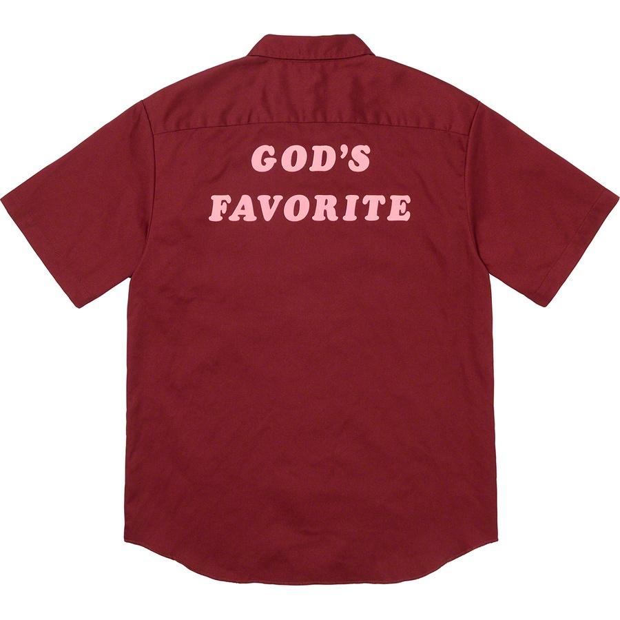 Details on God's Favorite S S Work Shirt Burgundy from fall winter
                                                    2019 (Price is $128)