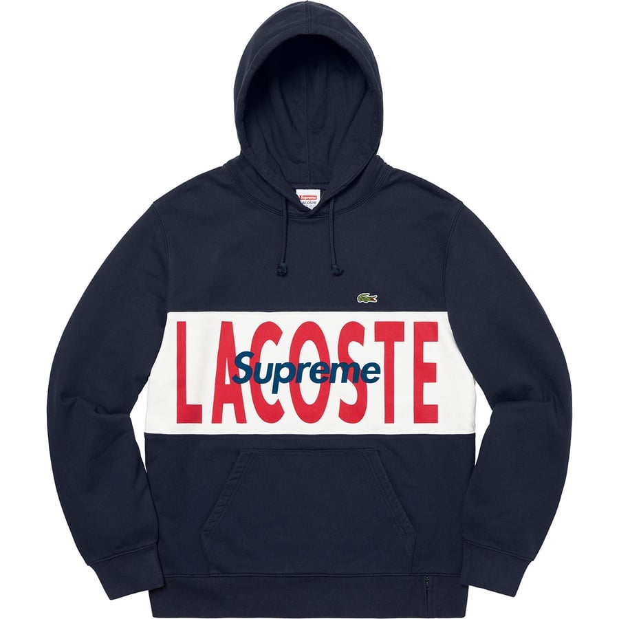 Supreme 19fw LACOSTE Logo Panel Hooded-