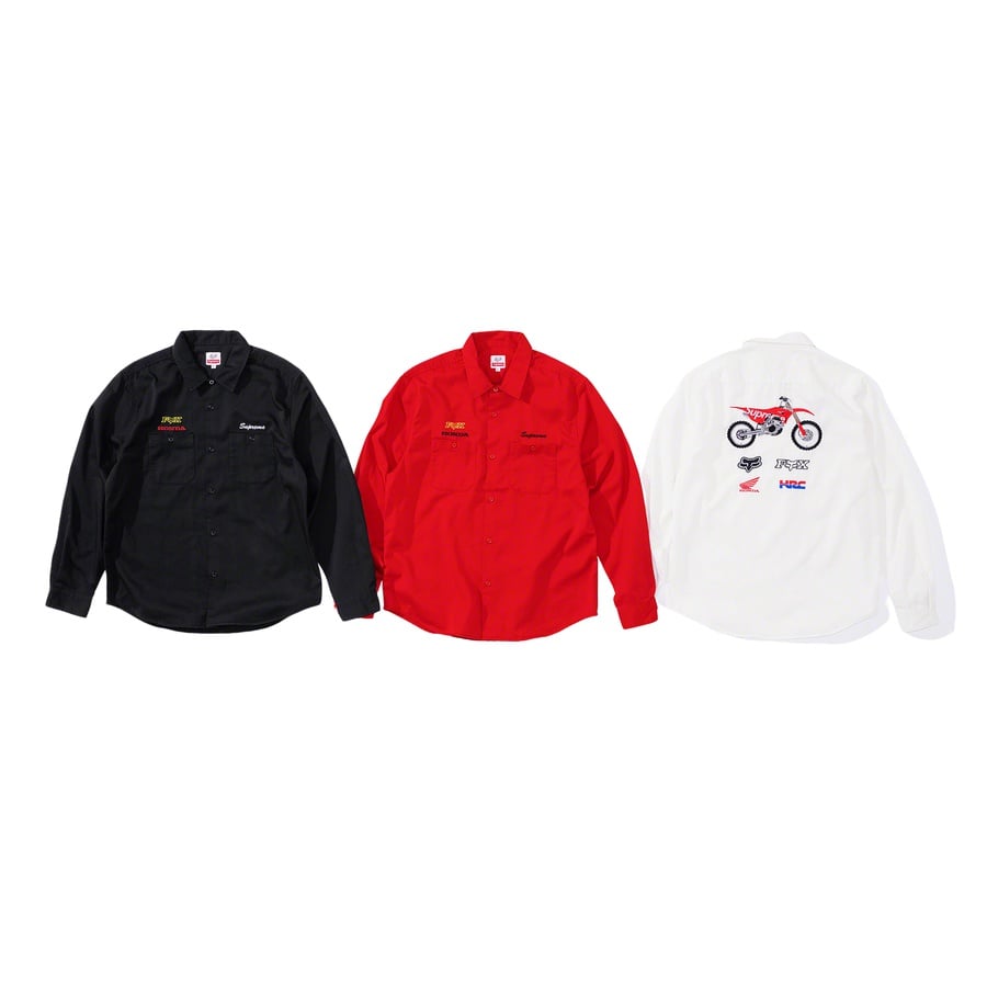 Details on Supreme Honda Fox Racing Work Shirt from fall winter
                                            2019 (Price is $148)