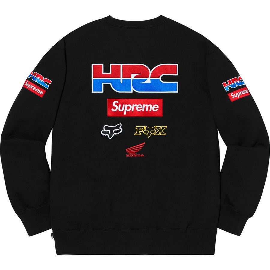 Details on Supreme Honda Fox Racing Crewneck Black from fall winter
                                                    2019 (Price is $158)