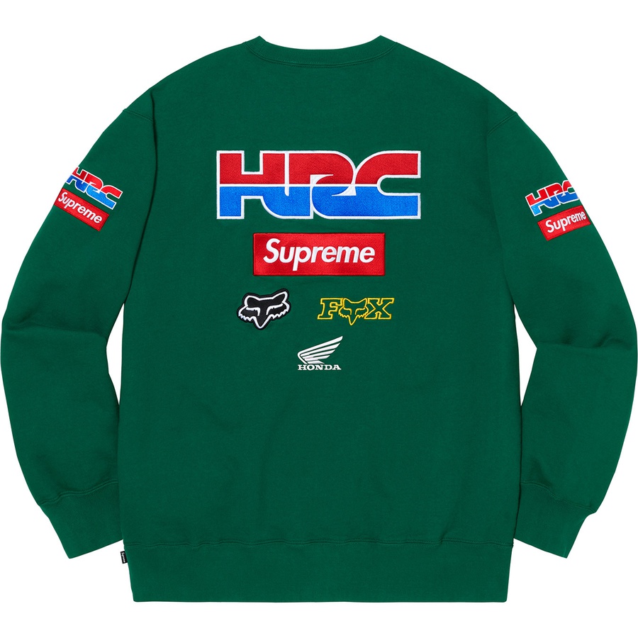Details on Supreme Honda Fox Racing Crewneck Dark Green from fall winter
                                                    2019 (Price is $158)