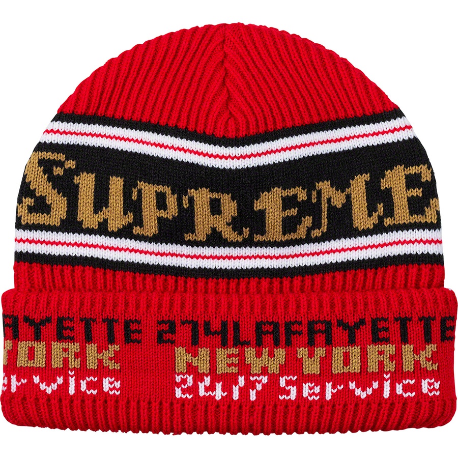 Details on Service Beanie Red from fall winter
                                                    2019 (Price is $36)