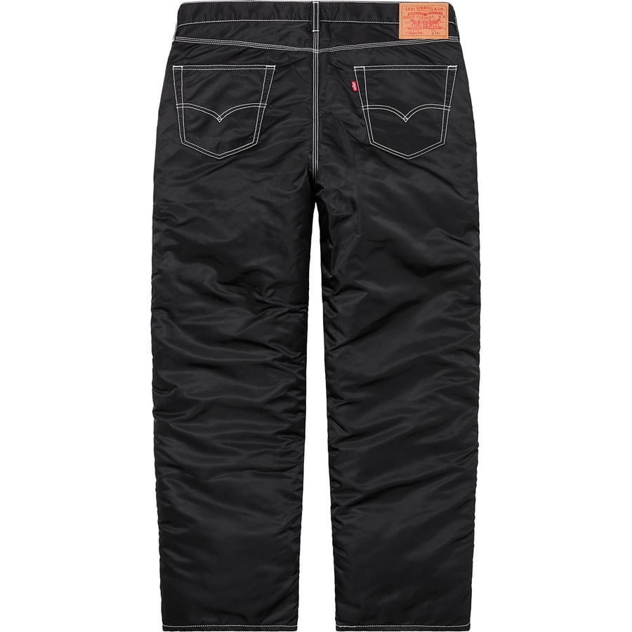 Details on Supreme Levi's Nylon Pant Black from fall winter
                                                    2019 (Price is $168)