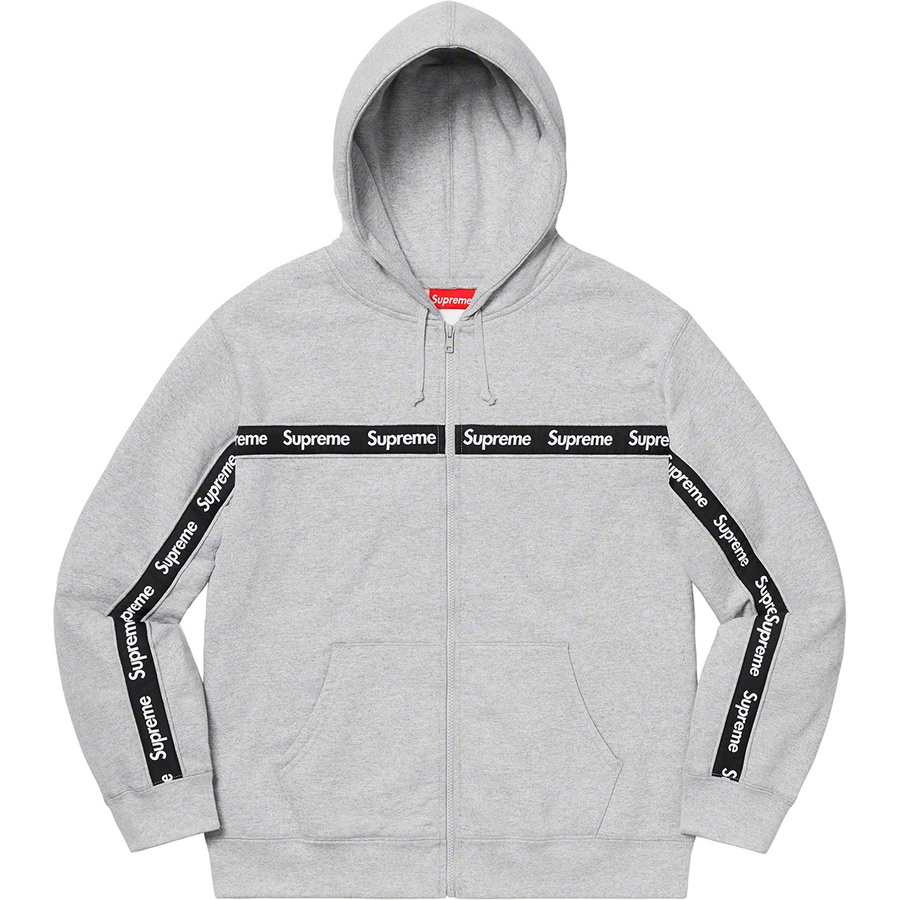 Supreme × Text Stripe Zip Up Hooded