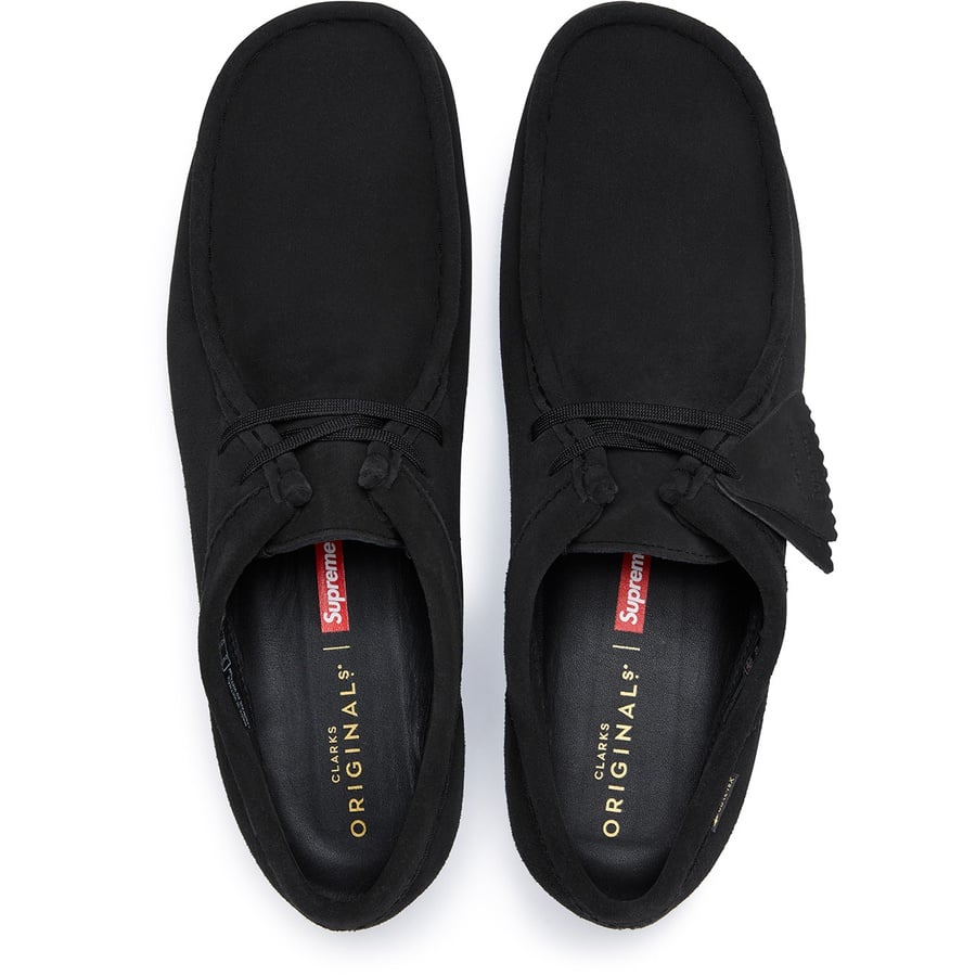 Details on Supreme Clarks Originals GORE-TEX Wallabee Black from fall winter
                                                    2019 (Price is $198)