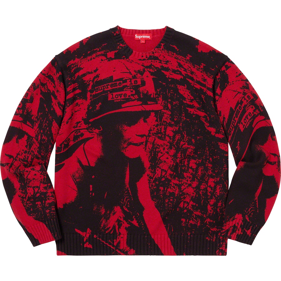 Details on Supreme is Love Sweater Red from fall winter
                                                    2019 (Price is $158)