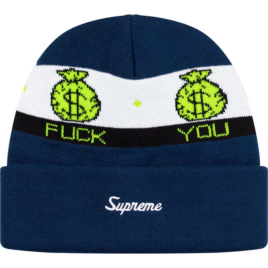 Details on Pay Me Beanie Navy from fall winter
                                                    2019 (Price is $34)