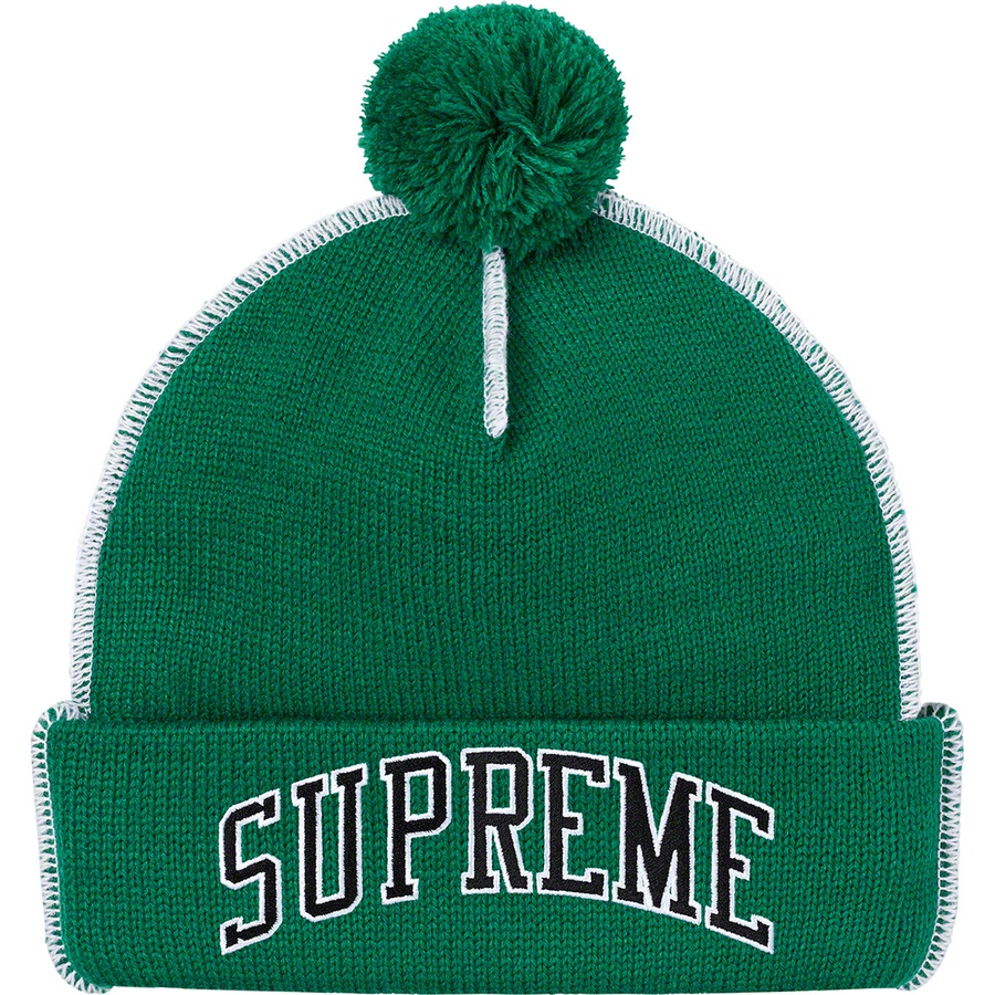 Details on Contrast Stitch Beanie Green from fall winter
                                                    2019 (Price is $36)
