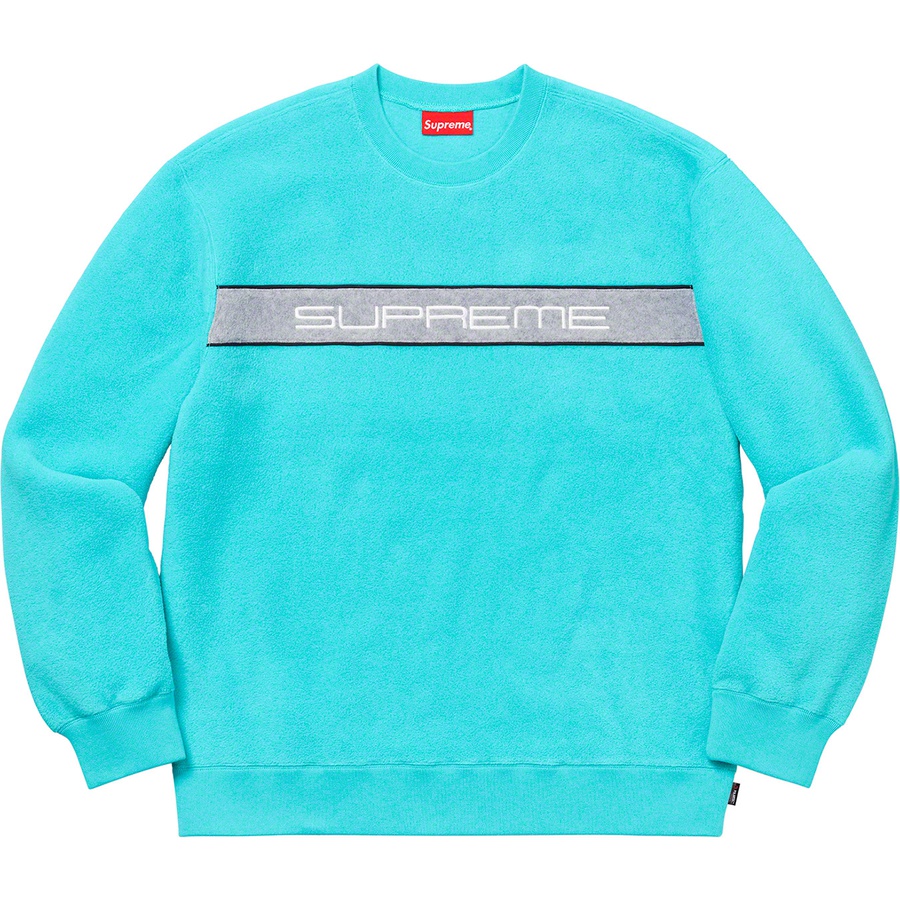 Details on Polartec Crewneck Light Blue from fall winter
                                                    2019 (Price is $138)