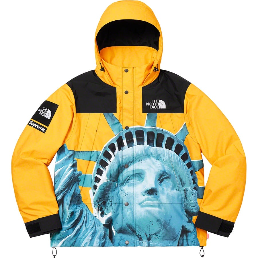 Details on Supreme The North Face Statue of Liberty Mountain Jacket Yellow from fall winter
                                                    2019 (Price is $398)