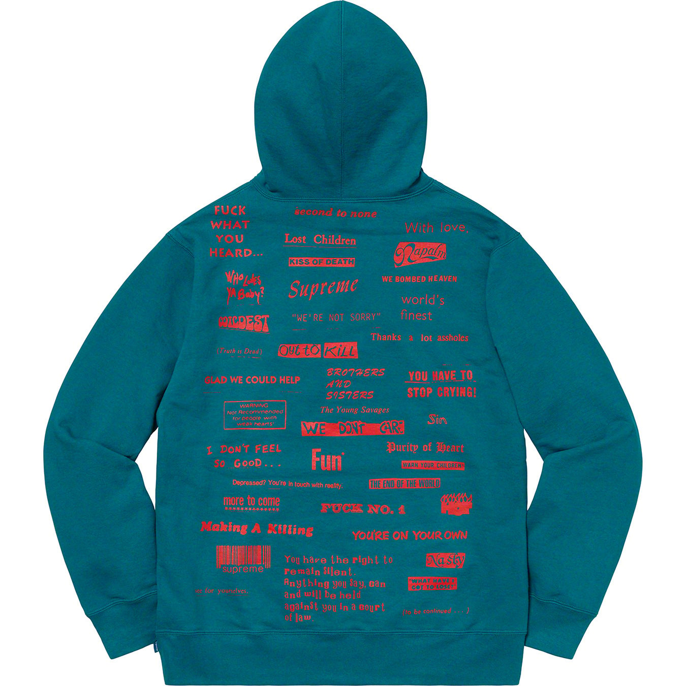supreme Stop Crying Hooded
