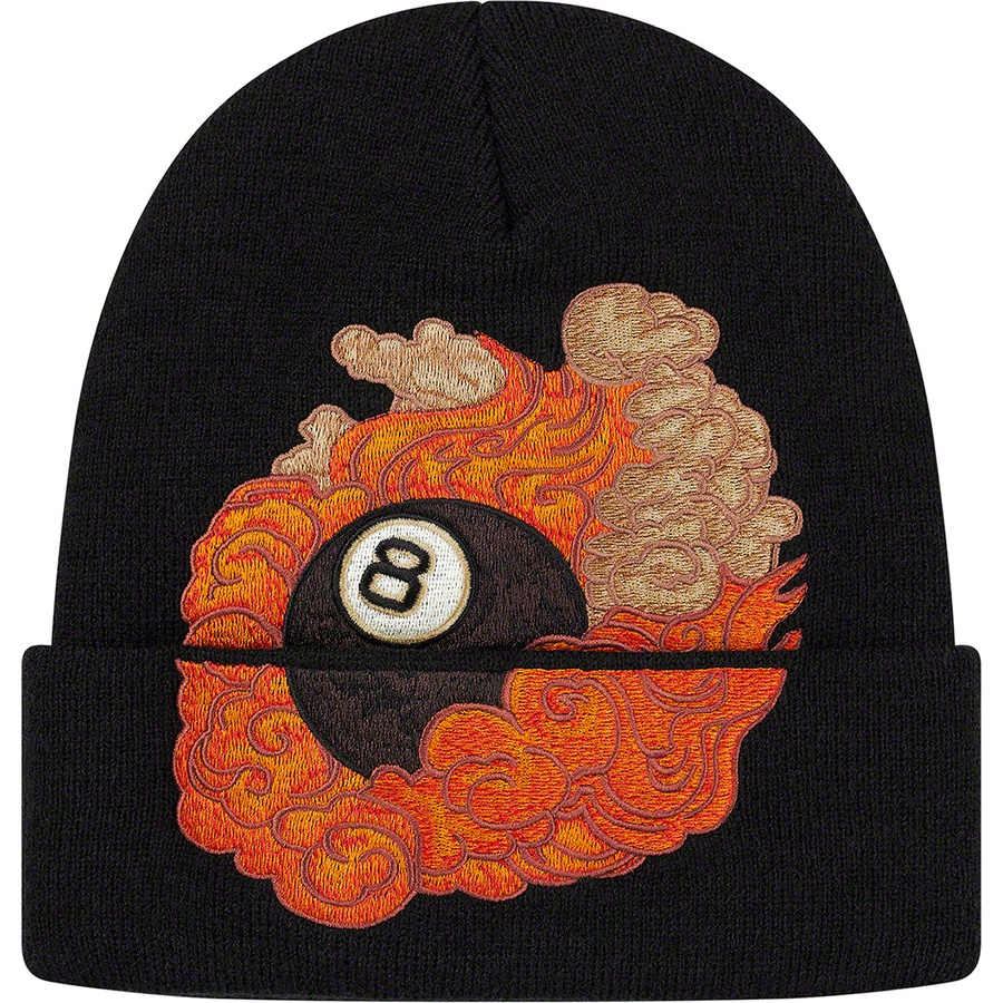 Details on Martin Wong Supreme 8-Ball Beanie Black from fall winter
                                                    2019 (Price is $40)