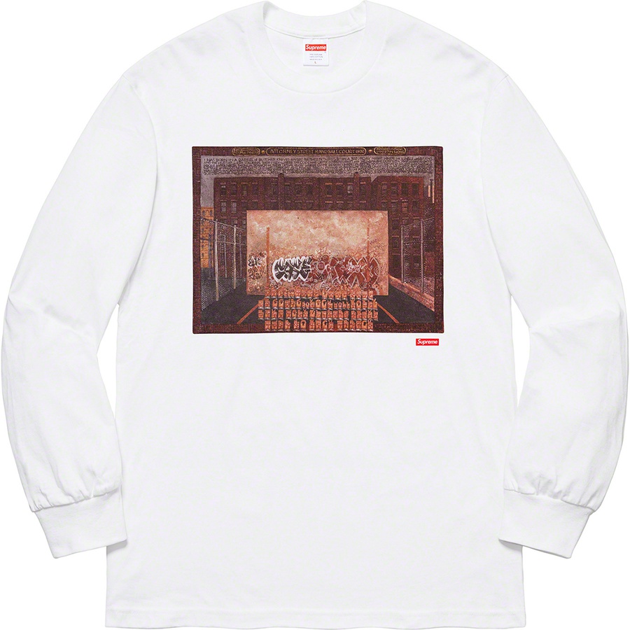 Details on Martin Wong Supreme Attorney Street L S Tee White from fall winter
                                                    2019 (Price is $58)