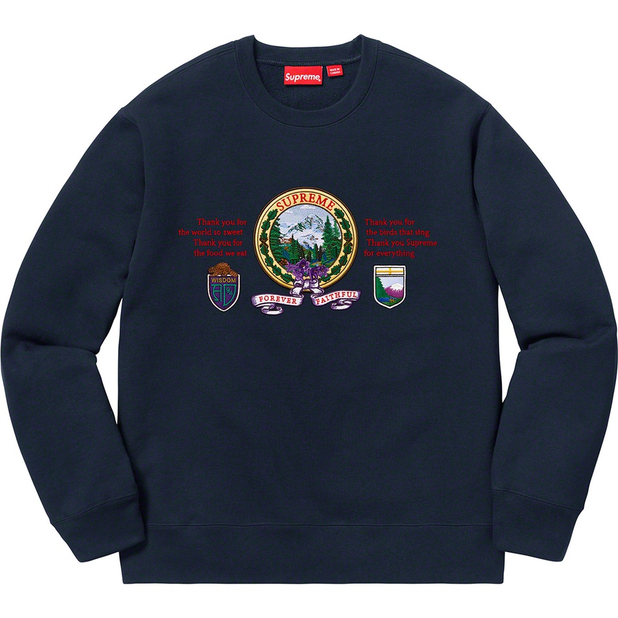 Details on Mountain Crewneck Navy from fall winter
                                                    2019 (Price is $158)