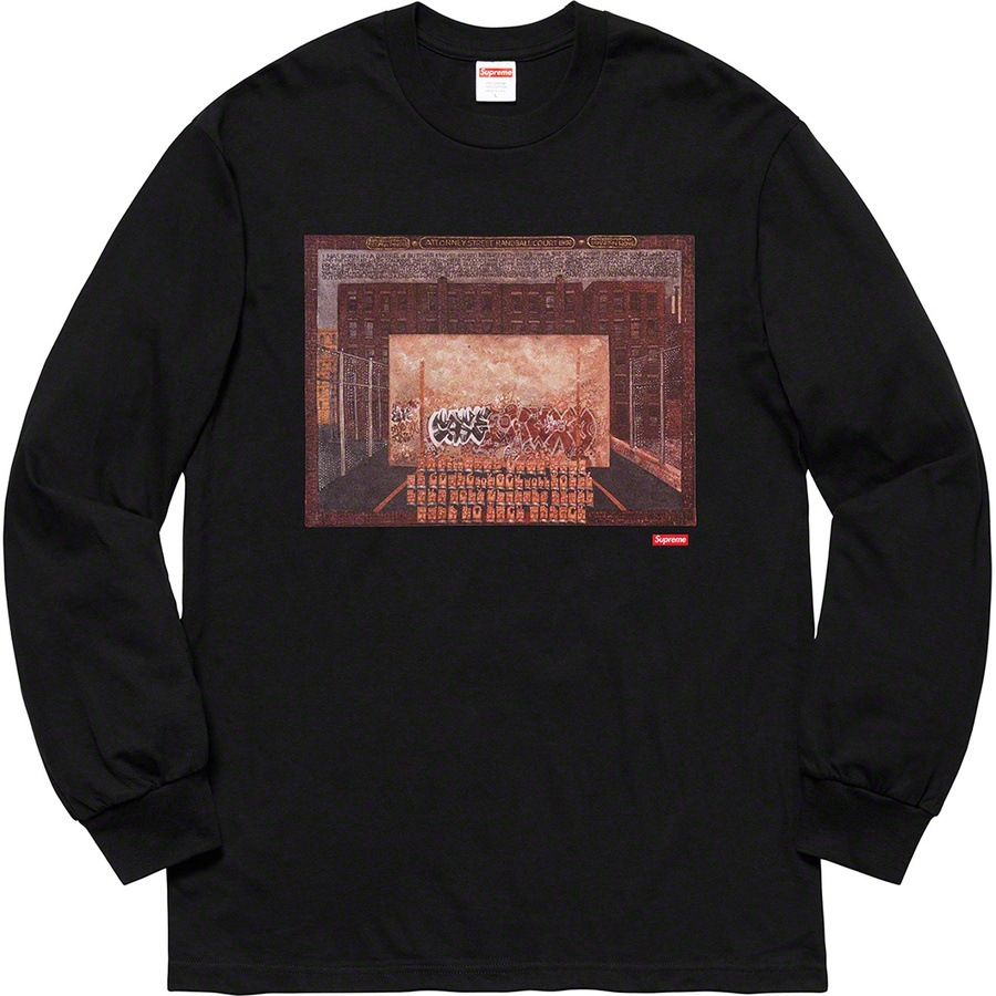 Details on Martin Wong Supreme Attorney Street L S Tee Black from fall winter
                                                    2019 (Price is $58)
