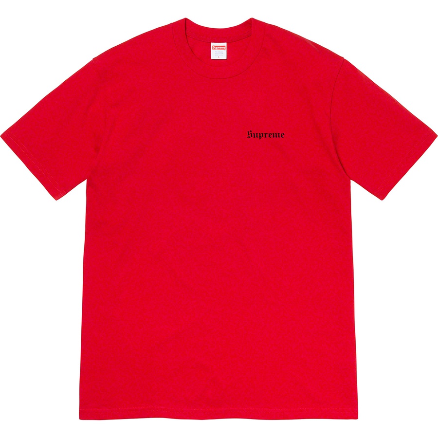 Details on Martin Wong Supreme Big Heat Tee Red from fall winter
                                                    2019 (Price is $48)