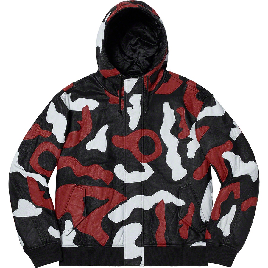Details on Camo Leather Hooded Jacket Red Camo from fall winter
                                                    2019 (Price is $698)