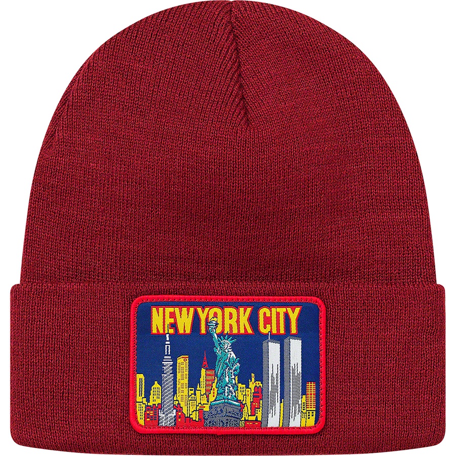 Details on NY Patch Beanie Burgundy from fall winter
                                                    2019 (Price is $36)