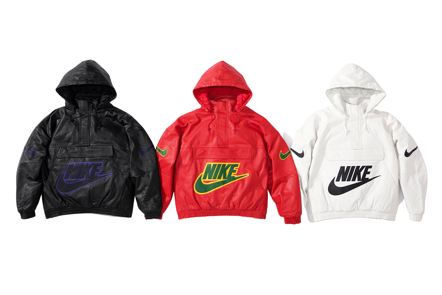 Supreme - Supreme®/Nike® This Fall, Supreme has worked with Nike on a  collection consisting of a Leather Anorak, Leather Baseball Jersey, Leather  Warm Up Pant, Hooded Sweatshirt, Leather Duffle Bag, 14K Gold