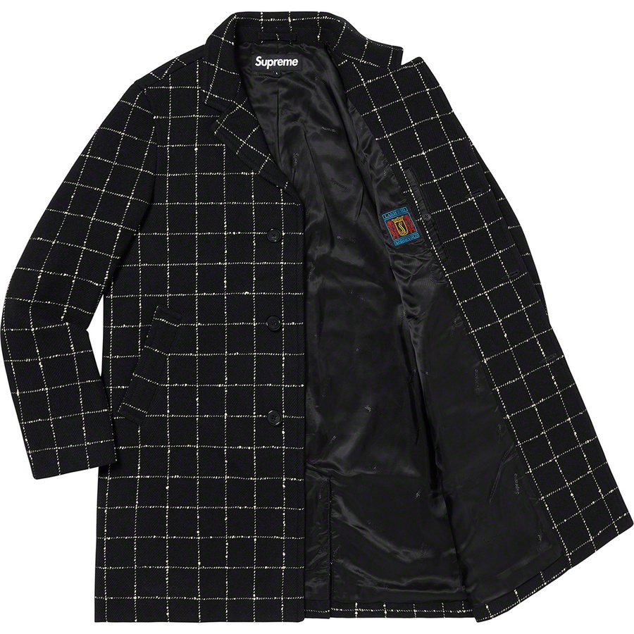 Details on Wool Windowpane Overcoat Black from fall winter
                                                    2019 (Price is $568)