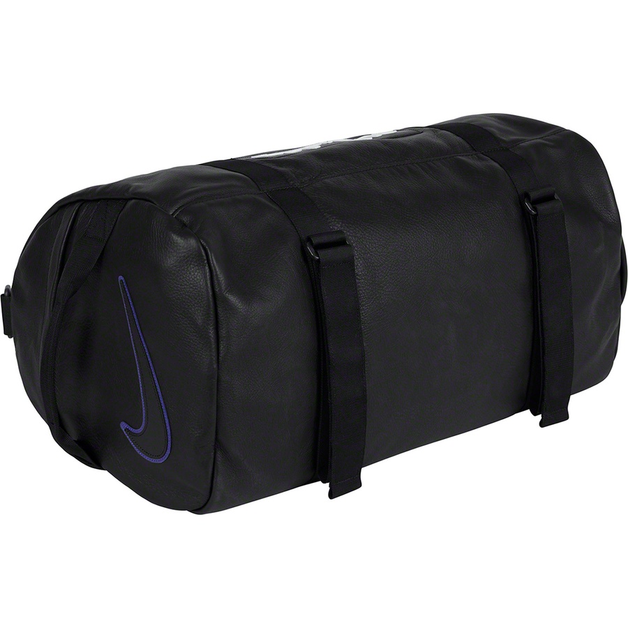 Details on Supreme Nike Leather Duffle Bag Black from fall winter
                                                    2019 (Price is $360)