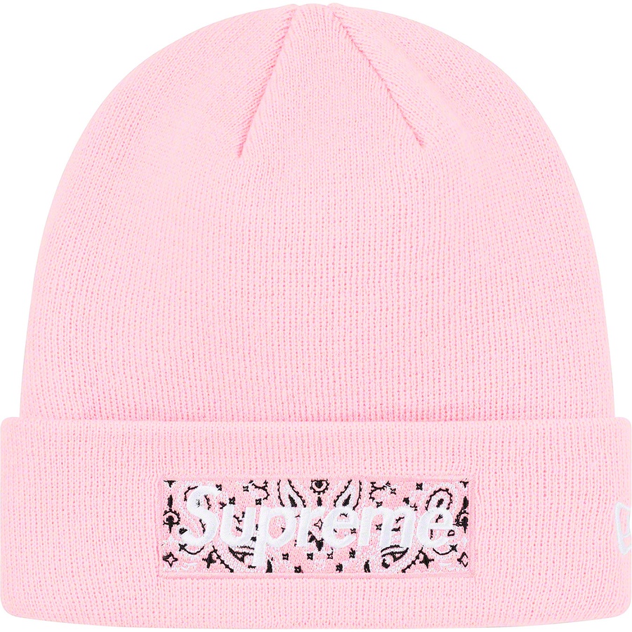 Details on New Era Box Logo Beanie Pink from fall winter
                                                    2019 (Price is $38)