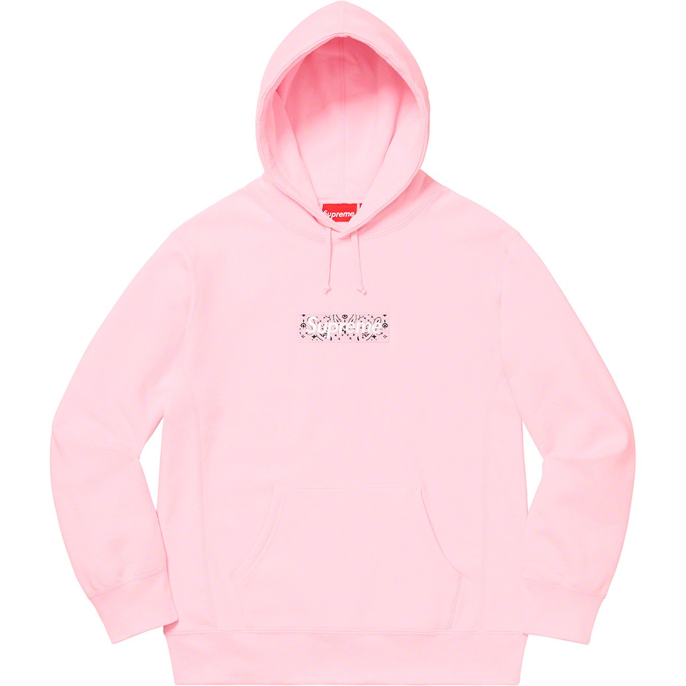 Supreme Bandana Box Logo Hooded Sweatshirt Pink