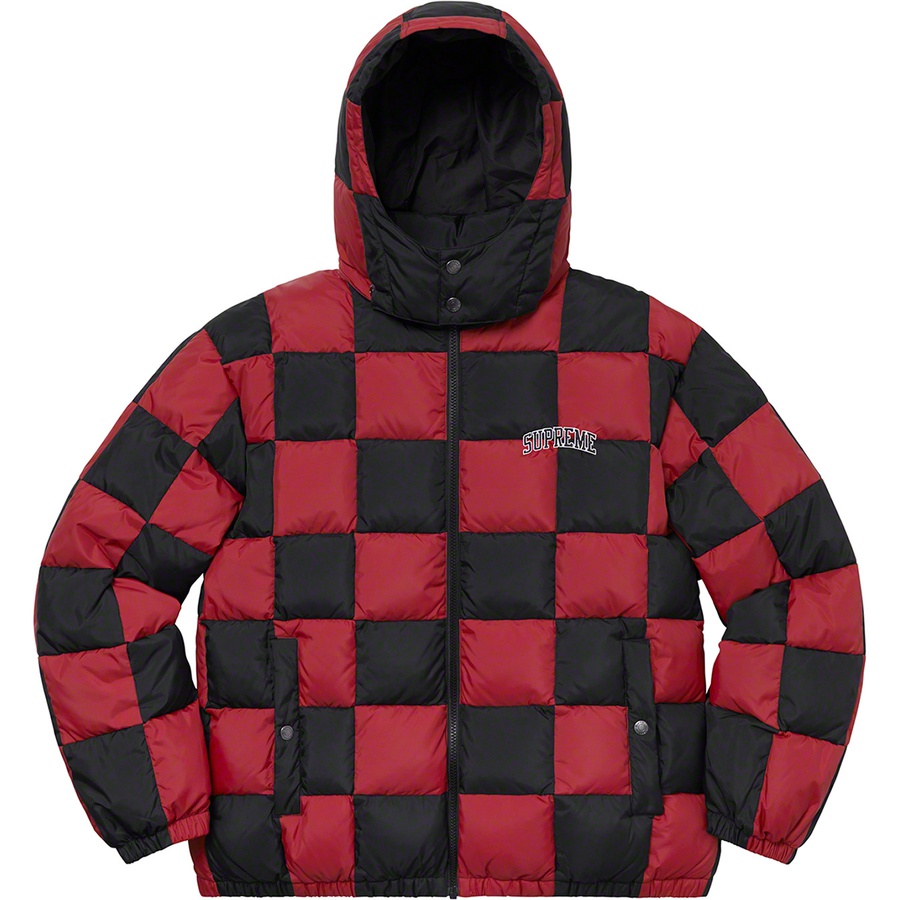 Details on Checkerboard Puffy Jacket Dark Red from fall winter
                                                    2019 (Price is $338)