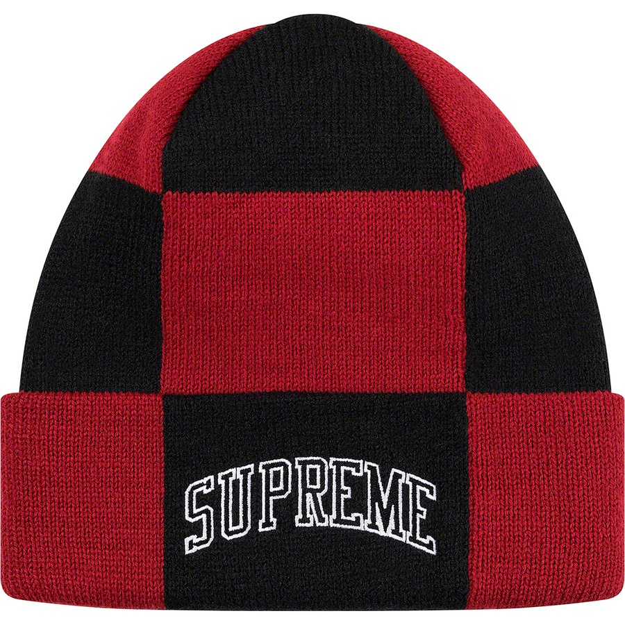 Details on Checkerboard Beanie Dark Red from fall winter
                                                    2019 (Price is $34)