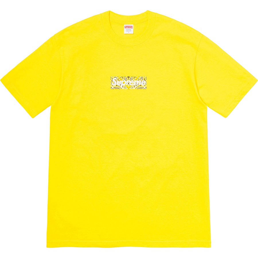 Details on Bandana Box Logo Tee Yellow from fall winter
                                                    2019 (Price is $38)
