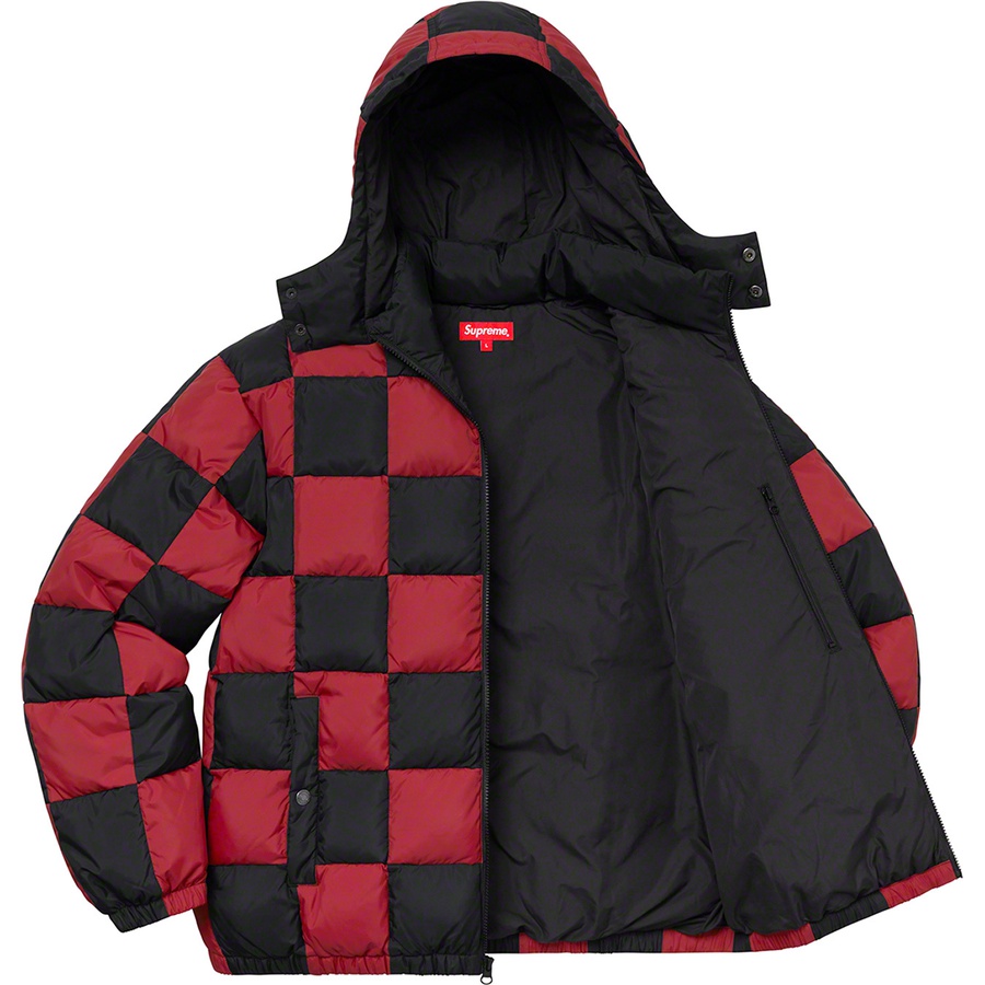 Details on Checkerboard Puffy Jacket Dark Red from fall winter
                                                    2019 (Price is $338)