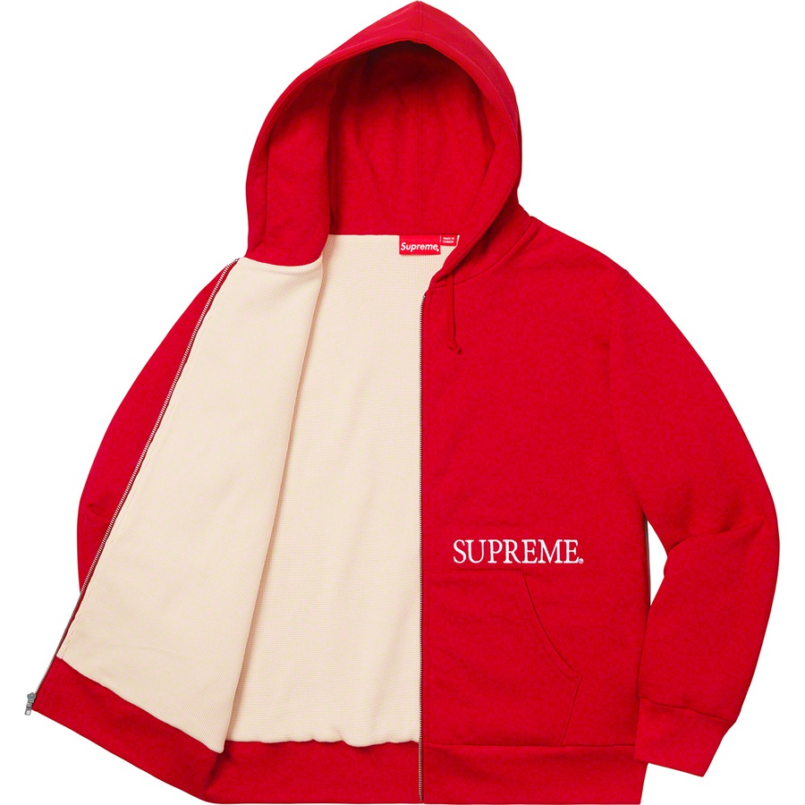 Details on Thermal Zip Up Hooded Sweatshirt Red from fall winter
                                                    2019 (Price is $198)