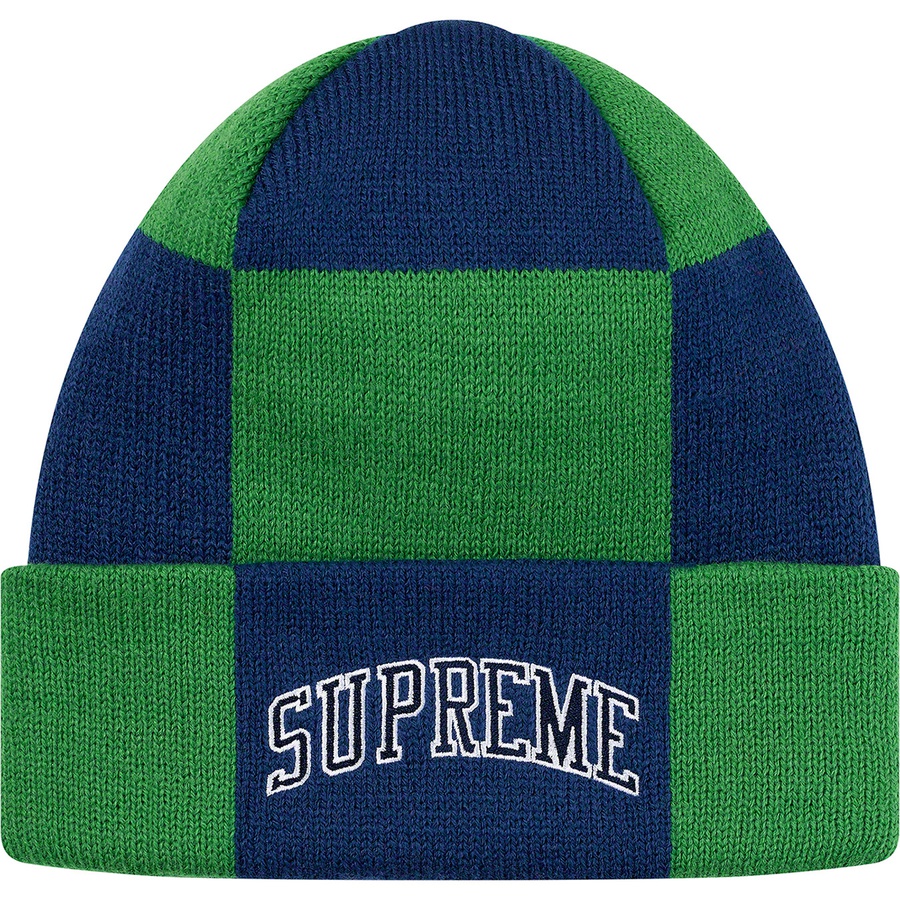 Details on Checkerboard Beanie Green from fall winter
                                                    2019 (Price is $34)