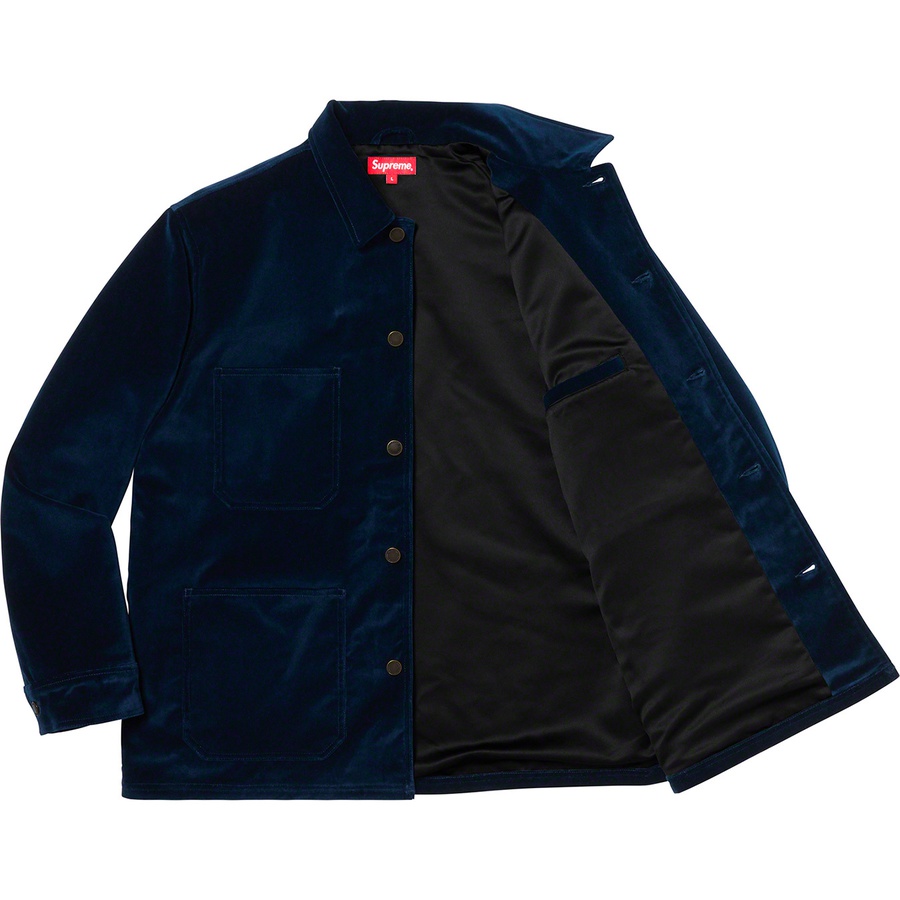Details on Velvet Chore Coat Navy from spring summer
                                                    2020 (Price is $198)