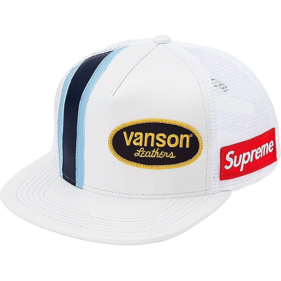 Details on Supreme Vanson Leathers Mesh Back 5-Panel White from spring summer
                                                    2020 (Price is $68)