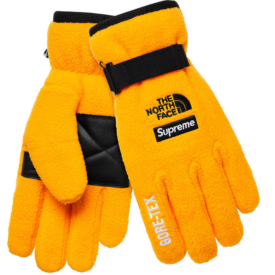 Details on Supreme The North Face RTG Fleece Glove Gold from spring summer
                                                    2020 (Price is $98)