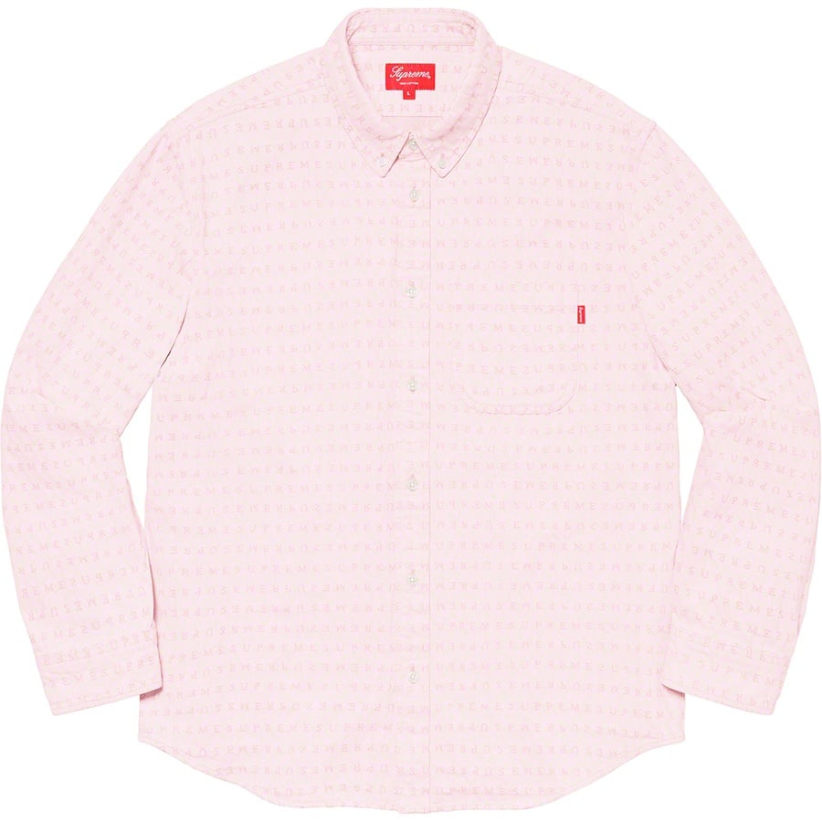 Details on Jacquard Logos Denim Shirt Pink from spring summer
                                                    2020 (Price is $138)