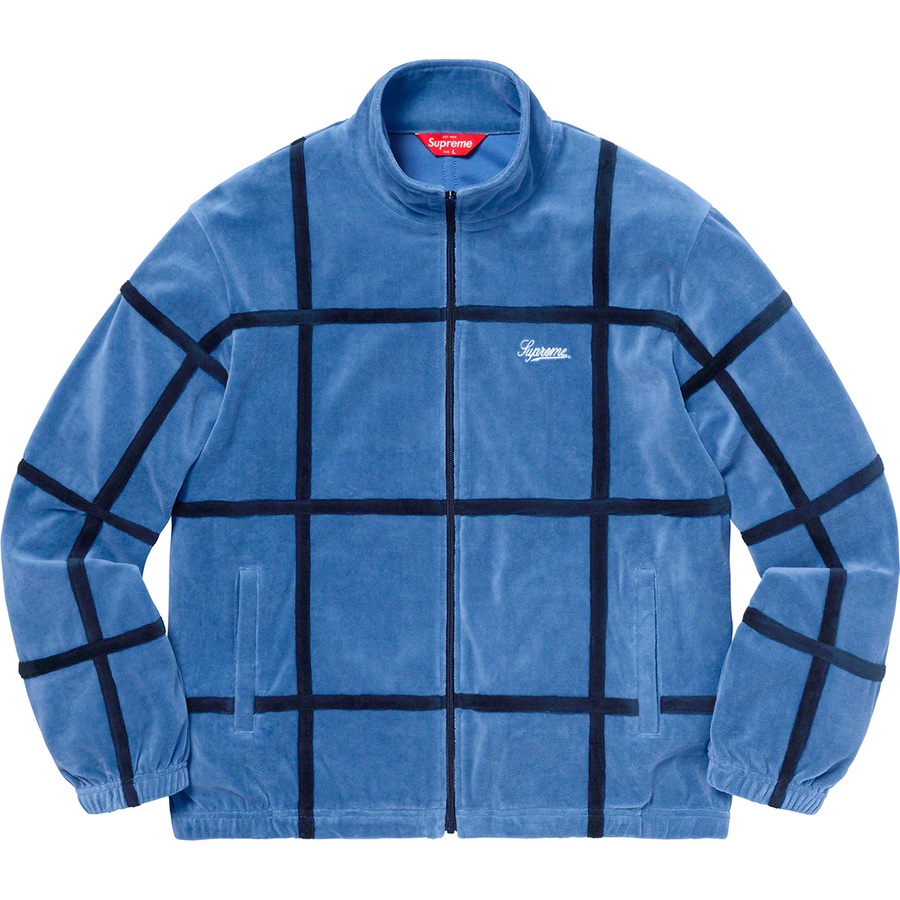 Details on Grid Taping Velour Jacket Blue from spring summer
                                                    2020 (Price is $148)