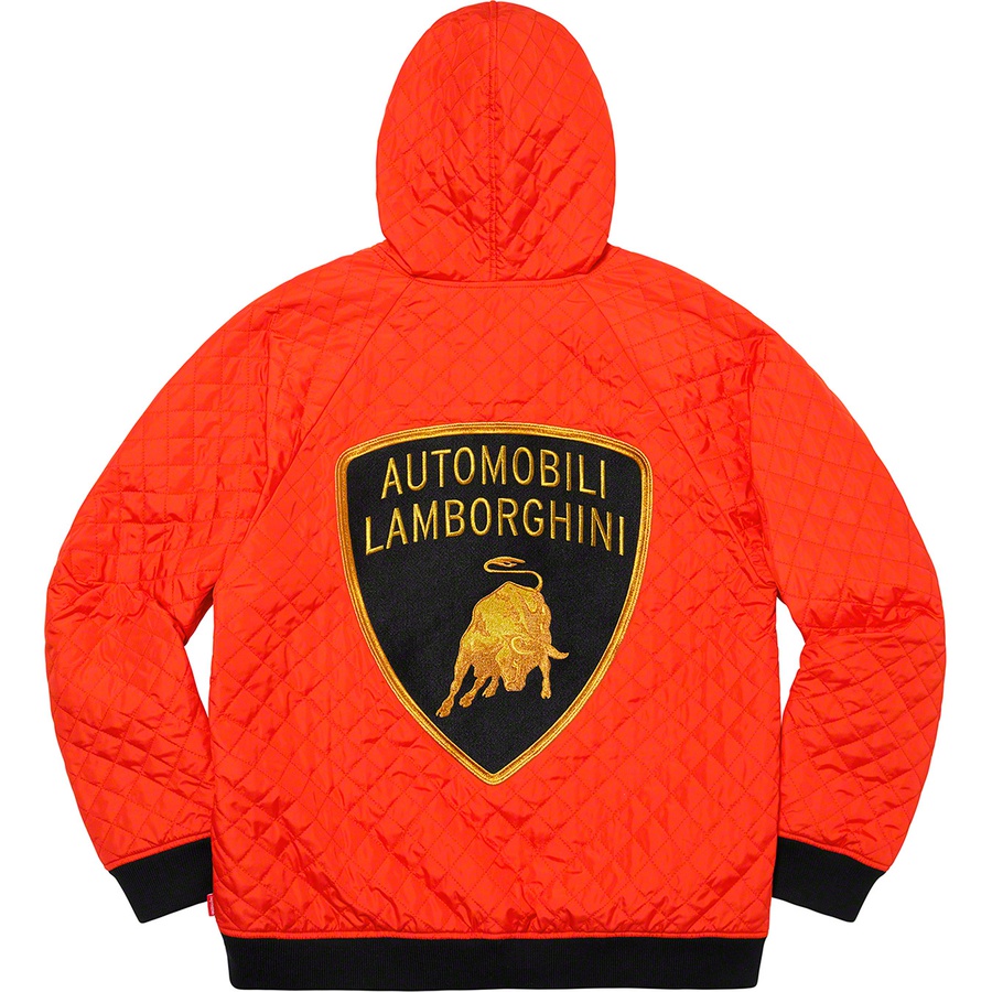 Details on Supreme Automobili Lamborghini Hooded Work Jacket Orange from spring summer
                                                    2020 (Price is $248)