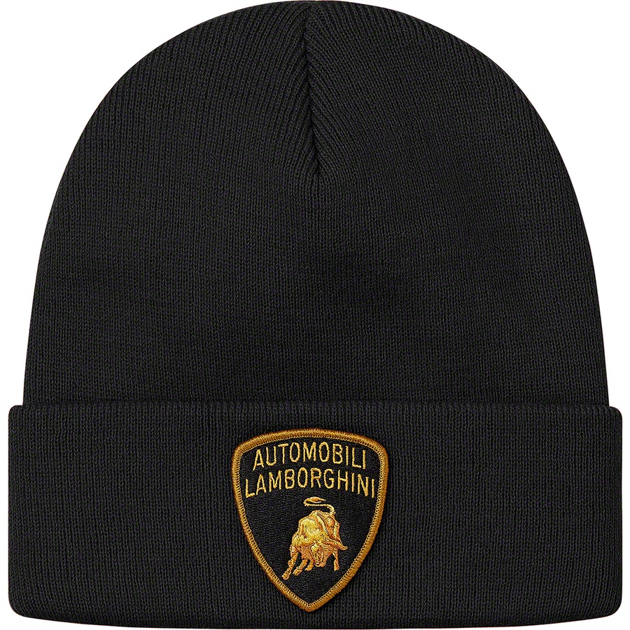 Details on Supreme Automobili Lamborghini Beanie Black from spring summer
                                                    2020 (Price is $32)