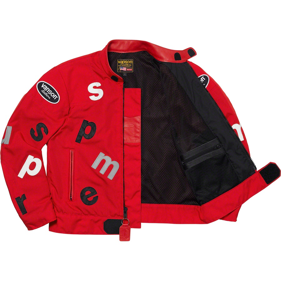 Details on Supreme Vanson Leathers Letters Cordura Jacket Red from spring summer
                                                    2020 (Price is $998)