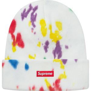 supreme splatter dyed beanie black