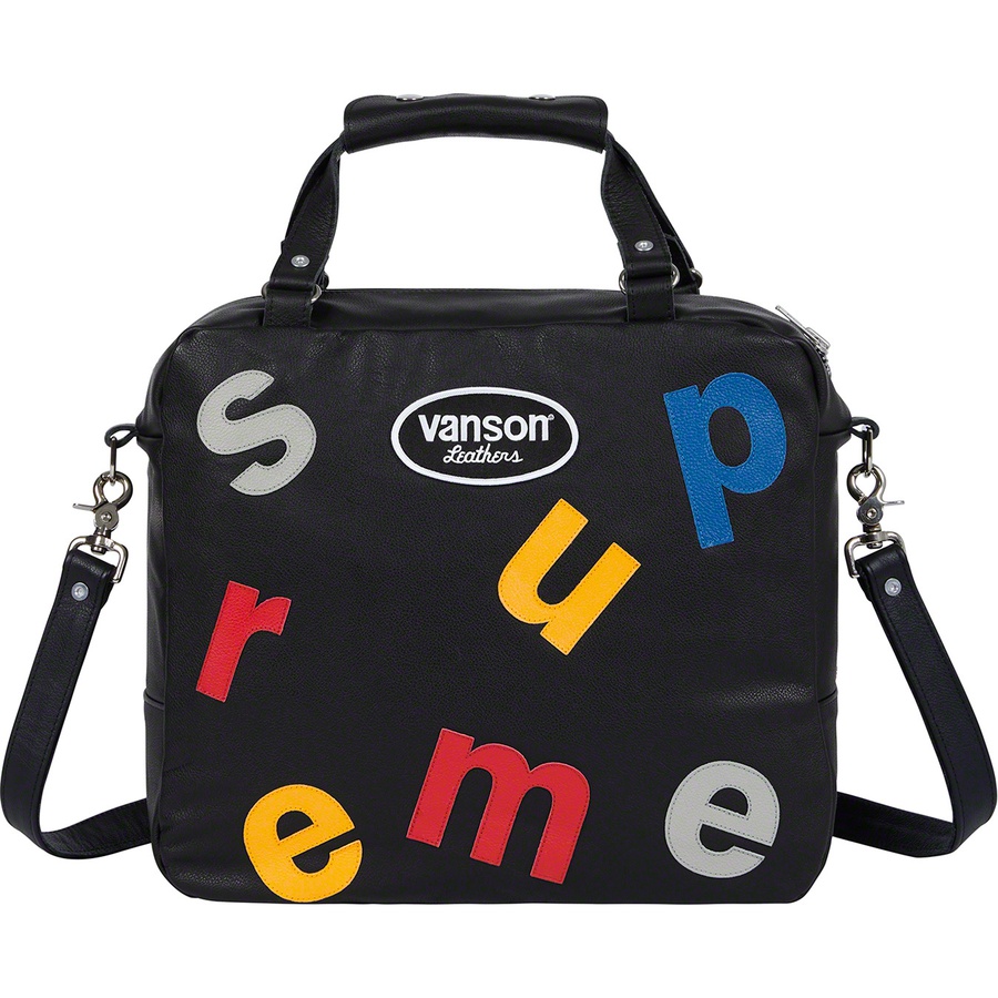 Details on Supreme Vanson Leathers Letters Bag Black from spring summer
                                                    2020 (Price is $328)