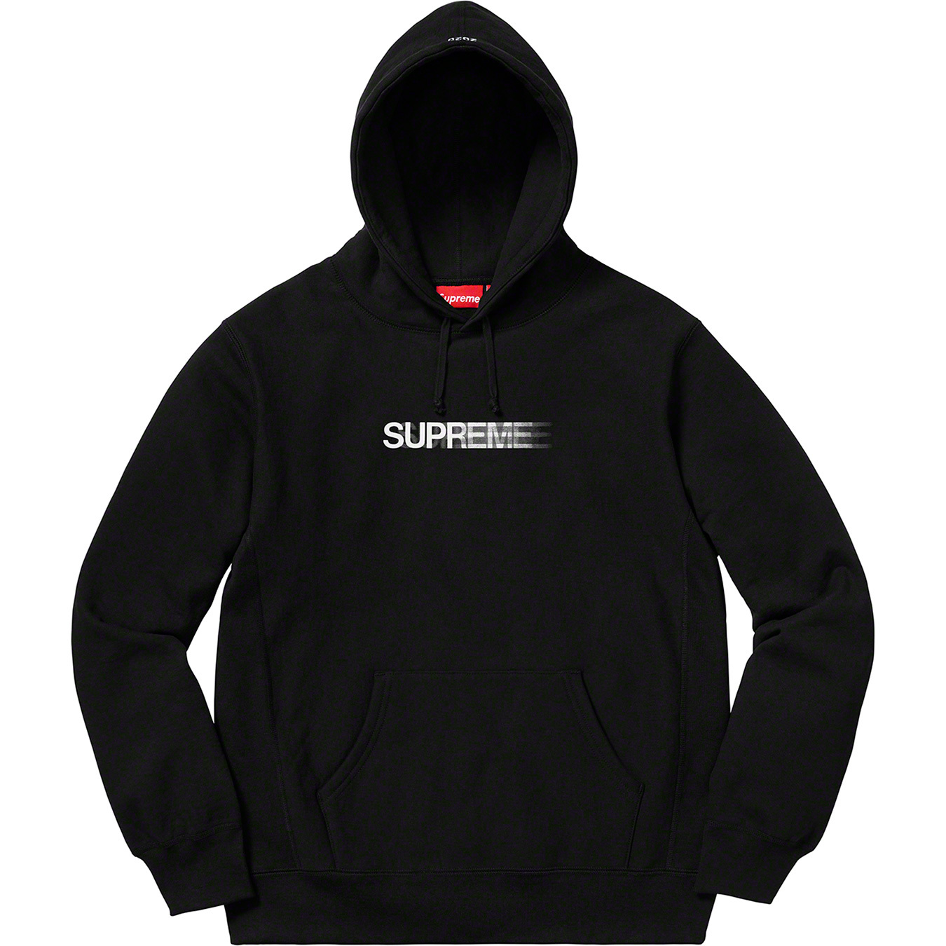 black M supreme motion logo hooded