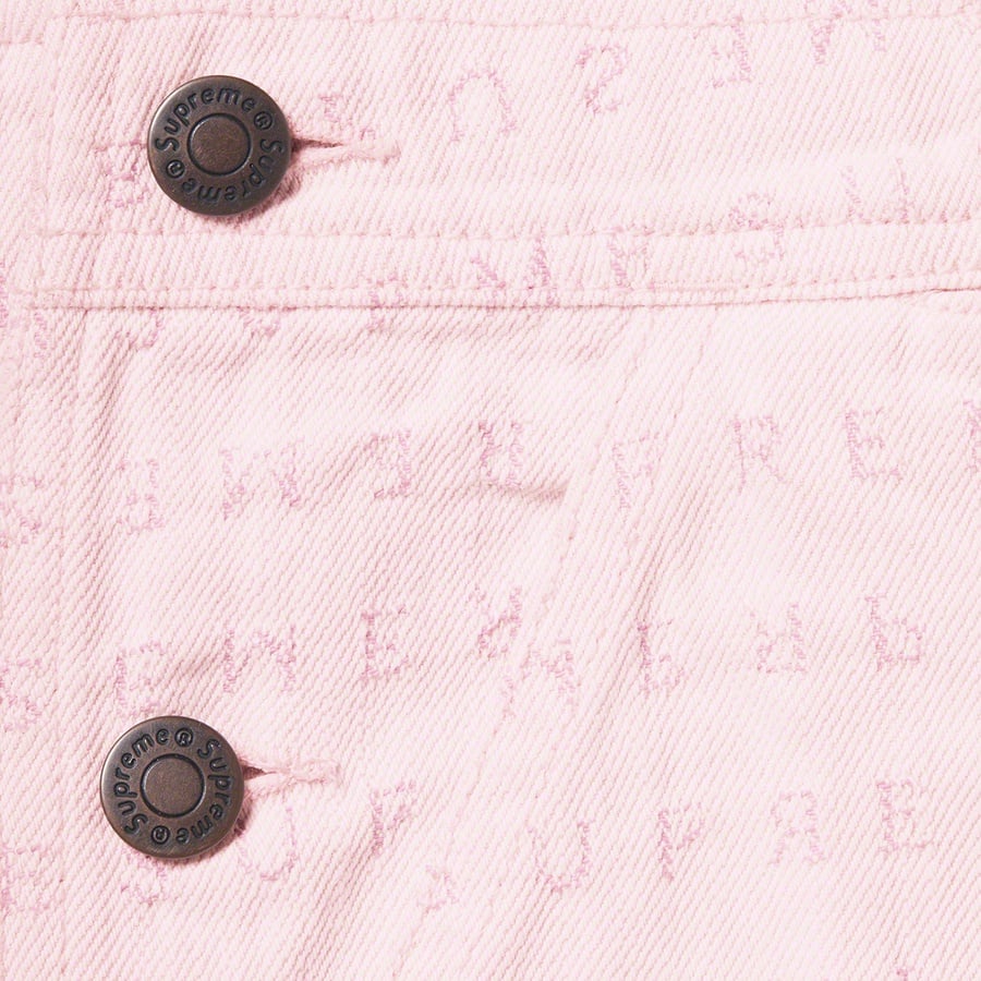 Details on Jacquard Logos Denim Overalls Pink from spring summer
                                                    2020 (Price is $198)