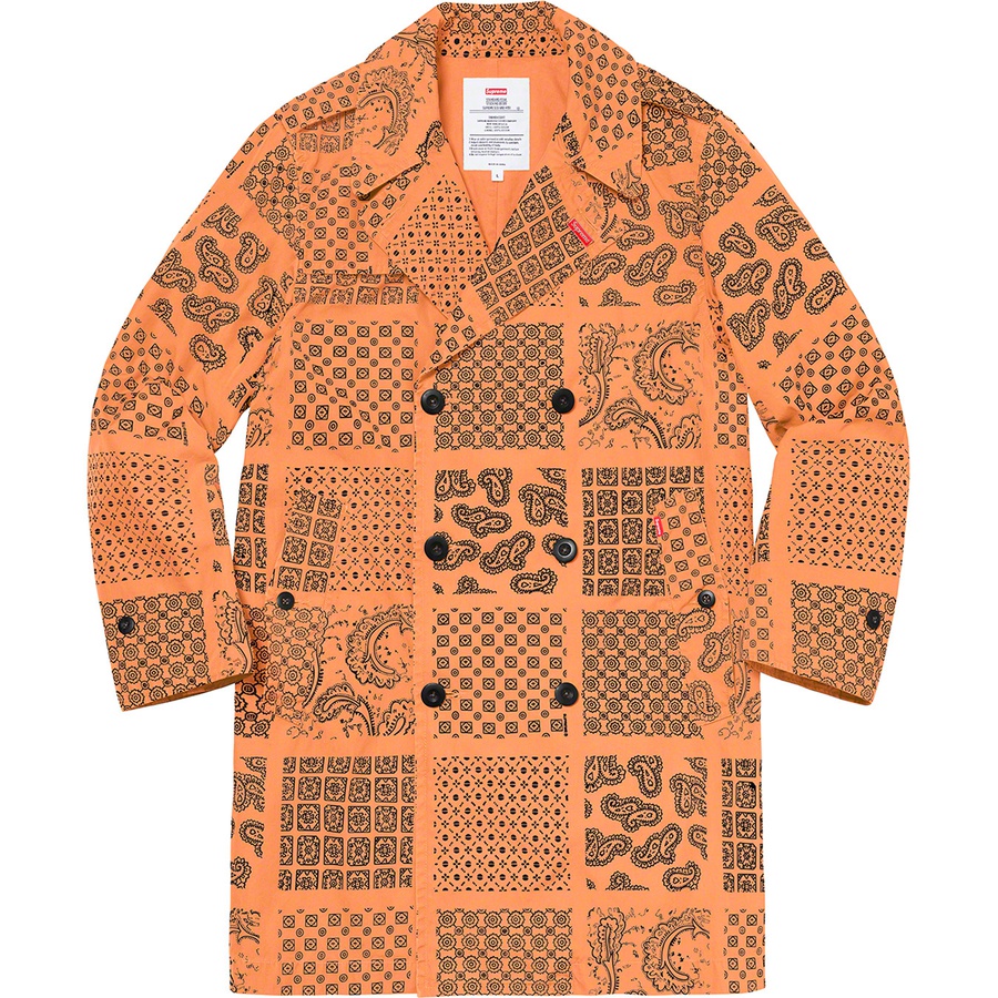 Details on Military Trench Coat Peach Paisley from spring summer
                                                    2020 (Price is $328)