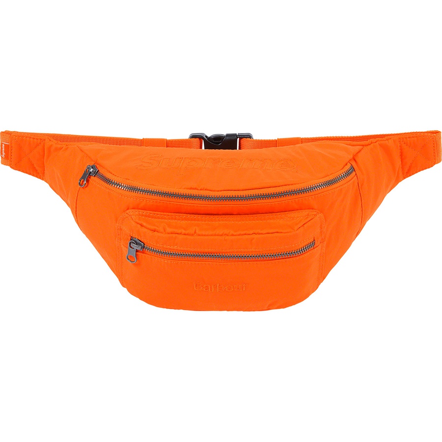 Details on Supreme Barbour Waxed Cotton Waist Bag Orange from spring summer
                                                    2020 (Price is $98)